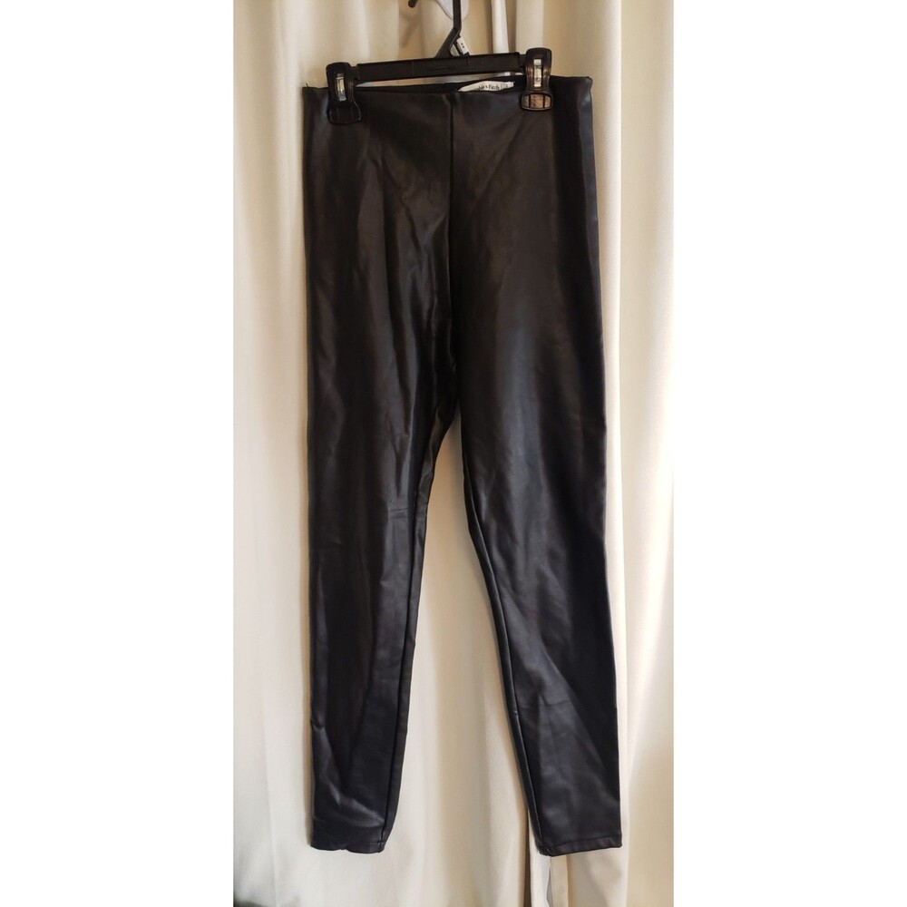 Abercrombie & Fitch Black Faux Leather Leggings Pants Size Small Skinny Pull On
